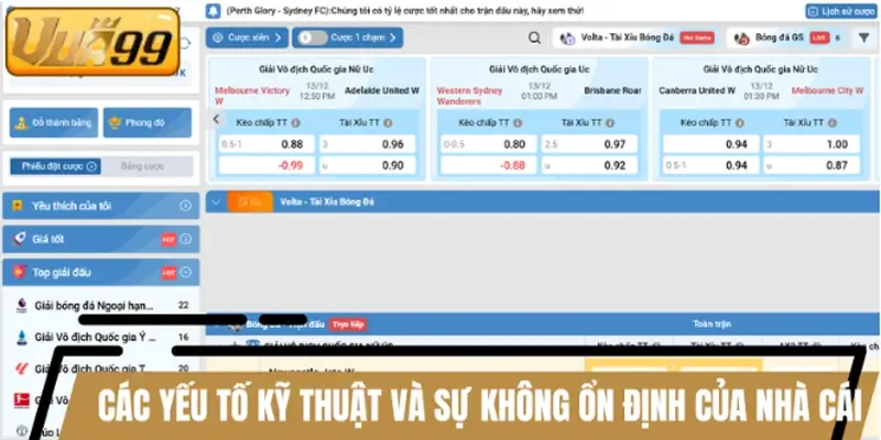 Các yếu tố kỹ thuật và sự không ổn định của nhà cái
