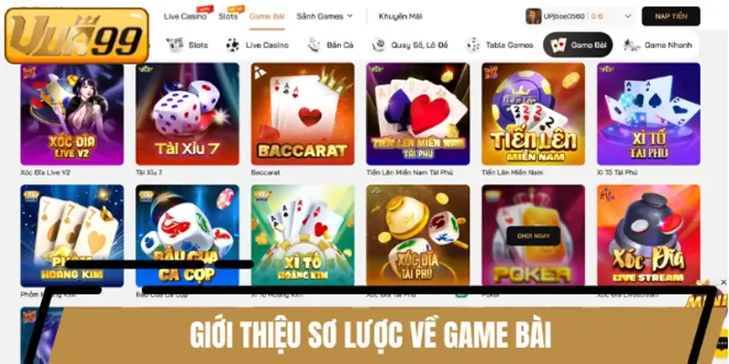 Giới thiệu sơ lược về danh mục game bài