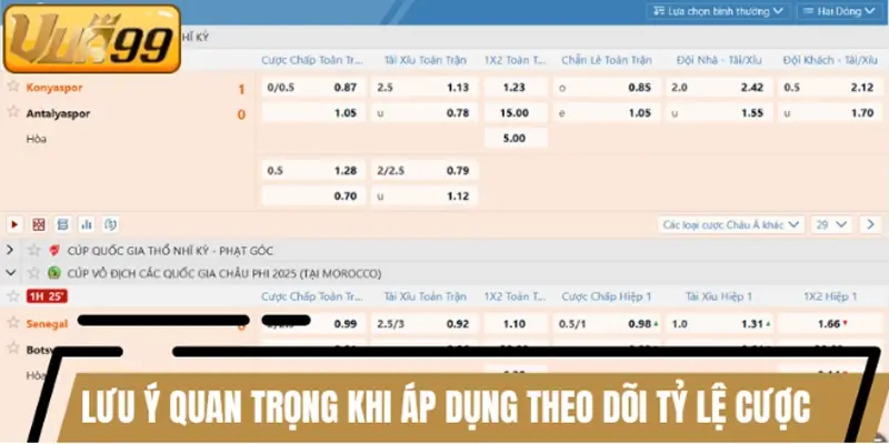 lưu ý quan trọng khi áp dụng cách theo dõi tỷ lệ cược